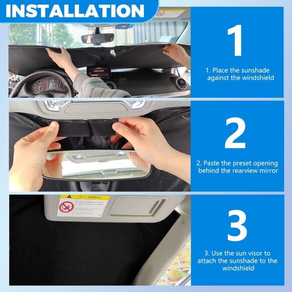 Sunshade for Car Windshield,240T Thickened Windshield Sun Shade for Blocking 99% - Picture 5 of 6